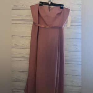 David’s Bridal Galina Signature Desert Coral Strapless Bridesmaid Dress Plus 22